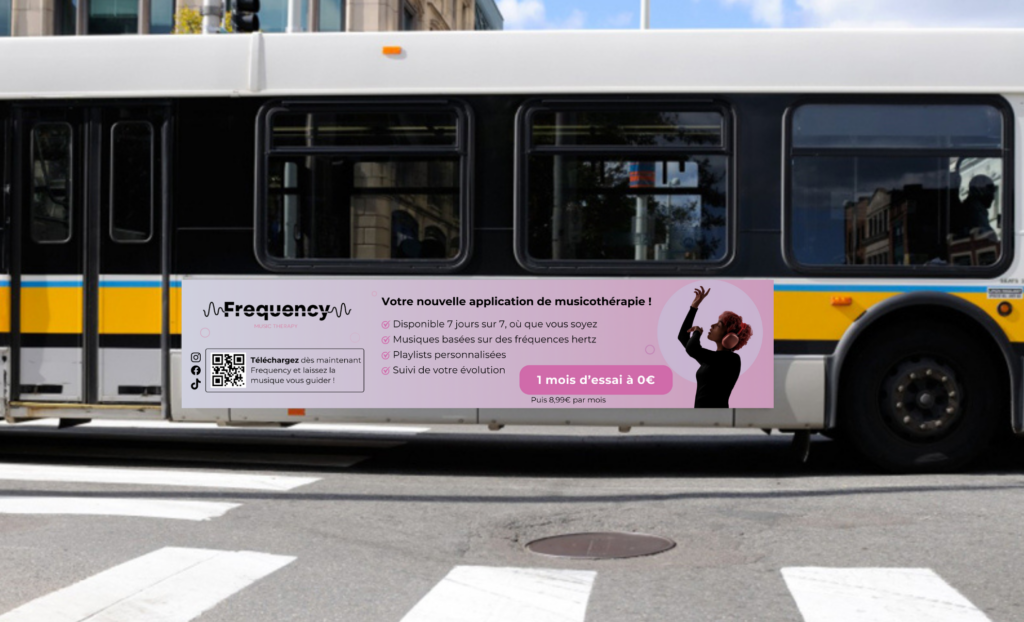 Affiche publicitaire bus